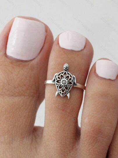 1 pieza Tobillera de estilo vintage bohemio, simple y versátil con decoración de tortuga pequeña, adecuada para mujeres en vacaciones de playa, regalo para amigos