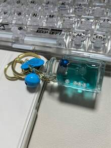 1个可爱鱼形夜灯沙瓶钥匙扣，时尚包包装饰，闪亮沙瓶手柄，日常减压，高端汽车钥匙链吊坠，返校礼物，送给女友/妈妈的惊喜，汽车配件，可爱哥特风Y2K包挂绳带证件卡套，汽车配件包饰 - 彩色 - 查看 11