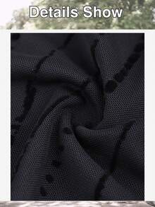 CheersLife Women's Fashion Double-Layer Mesh Blouse, 3/4 Ruffle Flare Sleeve Shirt - Black - View 5