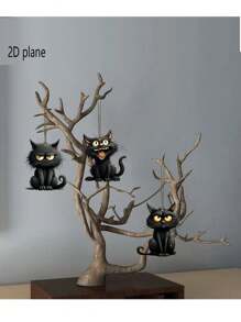 10 piezas de adornos colgantes de madera con diseño de gato negro, adornos navideños de madera hechos a mano con patrones de gato negro, decoraciones artesanales para Navidad, Halloween, Acción de Gracias - Ideales para fiestas, cumpleaños, fiestas temáticas, celebraciones de Año Nuevo