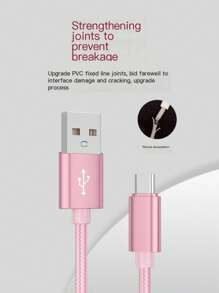 1pc USB Type-C Fast Charging Data Cable 3.3ft/6.6ft/10ft, Nylon Braided USB A To USB C Charger Cable, USB-C Car Charger Cord Compatible With Samsung Galaxy S25 S24 S23 S22 S21 S20 Cell Phone Fast Charge Cable