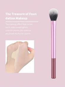 1pc Pink Eyeshadow Brush, Makeup Brush For Flat And Blending, Soft Bristles Won't Irritate Eyelids,Eyebrow Brush,Eyeshadow Brush,Spoolie,Spoolie Brush - Pink - View 3