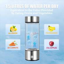 Portable Water Bottle Hydrogen-Rich Cup High-Concentration Health Cup Electrolytic Hydrogen-Rich Water Cup - Bạc - Xem 5