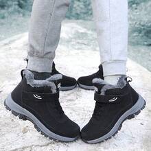 Damen Schneestiefel Barfuß Thermofutter Dicke Wanderschuhe Wasserdicht Rutschfest Warme Winterschuhe Leichte Schuhe Damen Winterstiefel Herren & Damen Thermofutter Dicke Warme Wanderstiefel Große Größen Hohe Warme Schuhe