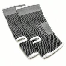 Ankle Support Sleeve Open Heel Lightly Stretchable Breathable Knit Fabric Medium Compression Unisex - Black - View 4