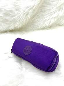 School Pencil Case With 3 Dividers And Elastic For Pencils And Pens - 紫色 - 查看 1