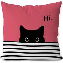 Geschenke für Katzenmamas: 18x18 Kissenbezüge - Gelb & Schwarz, Geschenkset für Katzenliebhaber