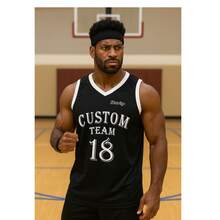 Men's Basketball Style Sports Tank Top For The Gym Ideal For Training, Running And Physical Activities - 黑與白 - 查看 1