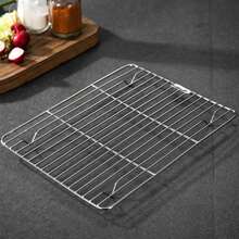 1PC Rejilla de Enfriamiento de Alambre de Acero Inoxidable para Galletas, Pan y Pasteles, Bandeja Antiadherente para Hornear Pizza y Barbacoa, Accesorios de Repostería de Cocina - Plateado - Ver 7
