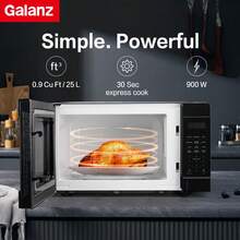 Galanz 0.9 / 1.1 Cu Ft Compact Microwave Oven With 900W / 1000W Quick Cooking, 10 Power Levels, LED Display, Child Safety Lock, Defrost Function, Auto Menu, Easy-To-Clean Interior, Space-Saving Design – Black For Kitchen, Dorm, Office & Small Apartments - US B Type Plug(110-127V) - View 5