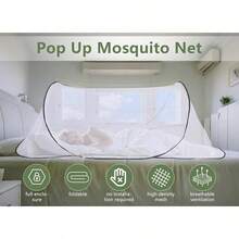 Gugxiom 78 * 32 * 22 Pulgadas Tienda, Mosquitera Plegable Portátil, Camping con Fondo de Red, para Cama Camping Viaje Patio (Negro con Fondo) - Negro con fondo - Ver 3