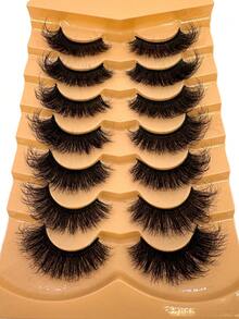 7 Pairs 25mm 9D Thick Mink Eyelashes, Curl DD Faux Mink Lashes Fluffy Cat Eye Dramatic Lashes, Reusable Dense Mink Look Extension Eyelashes - 濃密款 - 查看 3