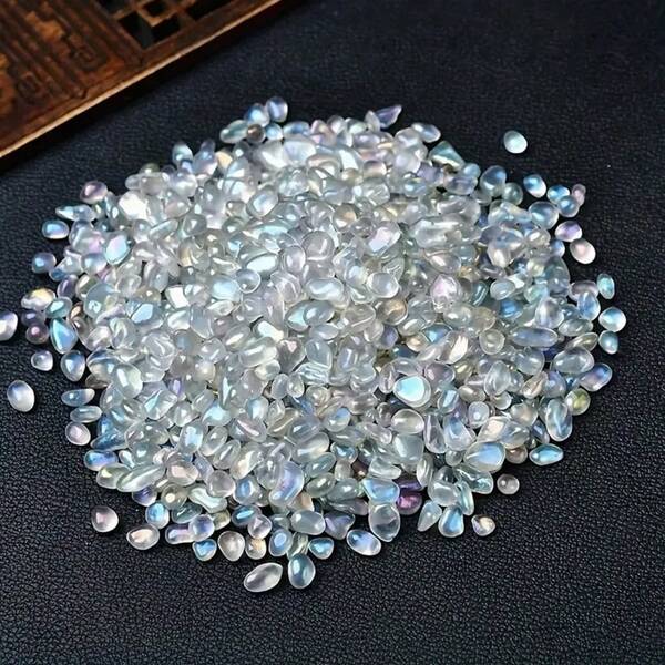 1 Pfund natürliche Regenbogenkristallchips - polierte asymmetrische Formen, für Reiki-Heilung, Meditation, Schmuckherstellung, DIY-Basteleien, Heimdekoration, Garten- und Aquariumfüllung