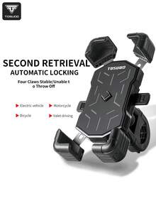 1 pieza Soporte de teléfono automático con sensor de apertura y cierre TOSUOD, ajustable en múltiples ángulos, agarre estable, apto para varios dispositivos, excelente para bicicletas, motocicletas y vehículos eléctricos - Multicolor - Ver 4