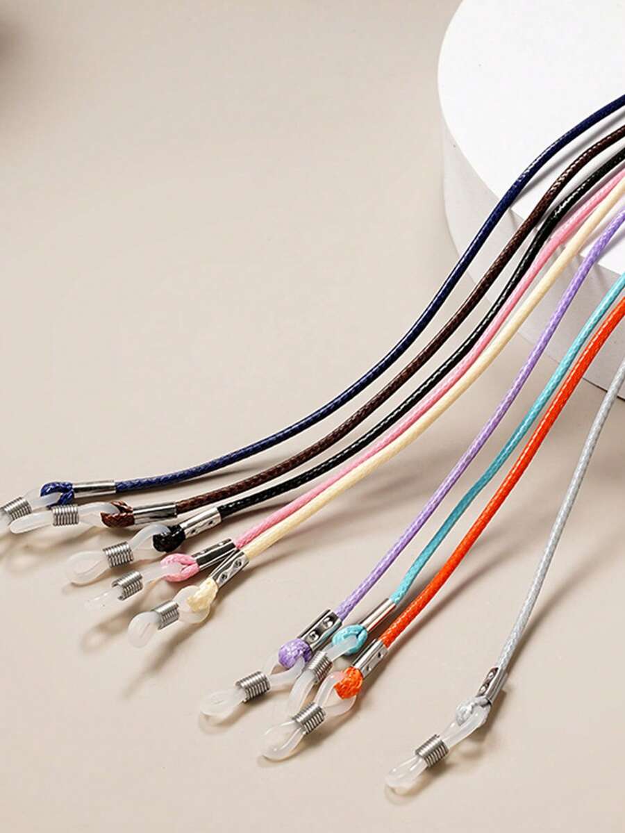 1pc Fashion Wax Cord Glasses Lanyard Halter Anti-Slip Glasses Chain Minimalist Fashion Glasses Anti-Drop Rope Suitable For Daily Matching - A - View 1