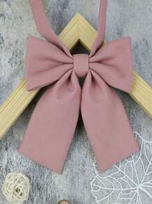 1pc Adjustable Pre-Tied Bow Tie, Suitable For Girls, Preppy Style