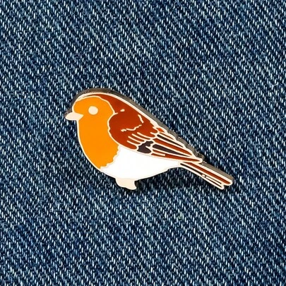 2025 New Enamel Redbreast Brooch, Fashion Decorative Brooch, Collar Pin, Bag Charm, Jewelry Gift, Office Accessory, Shirt, Jacket, Halloween Costume Pin, Cute & Fun, Teacher's Day Gift, Halloween Accessory, Teacher's Day Costume Accessory, Bag Charm, Christmas
