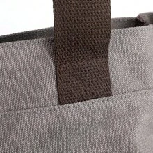 新款韩版帆布单肩包，大容量休闲公文包，复古手提包 - 彩色 - 查看 9