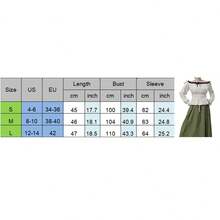 Women's Renaissance Costumes Medieval Style Front Strap Long Sleeve Off The Shoulder Pirate Tops - White - View 7