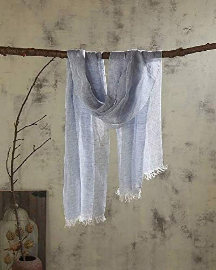 Lightweight Summer Scarf Light Shawl Wrap Linen Feel Scarves For Men And Women - 藍色原創 - 查看 5