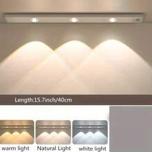 1pc Under Cabinet Lighting, Motion Sensor Indoor Light, Closet Lights, Cat's Eye Hill Light, Three Different Lighting Colors, Adjustable Brightness, USB Charging, Suitable For Lighting In Bedrooms, Living Rooms, Kitchens, Cabinets, LED Lights,Night Light - Three Colors Of Light - View 12