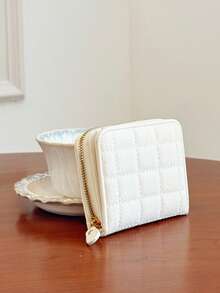 Wallets Money Bag Card Holder Pocket Purse Cute Fashion Geometric Patchwork - White - View 6