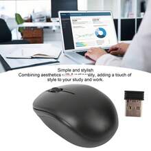 Ratón inalámbrico portátil con receptor USB Ratón inalámbrico ergonómico para ordenador portátil Ratón inalámbrico para oficina doméstica, compatible con Windows/macOS/iPadOS, ordenador portátil, PC - Diseño ergonómico - negro - Ver 1