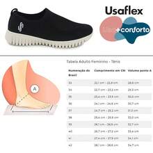 Usaflex Women's Slip-On Comfort Knit AE2208 Casual Sneakers - 黑與白 - 查看 3