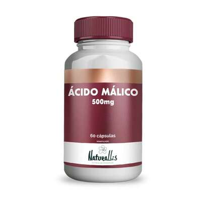 Ácido Málico 500mg Manipulado - 60 cápsulas sem sabor