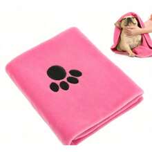 1pc Pet Towel For Quick Drying!Absorbent Design For Dog Baths, Rainy Walks & Messy Play – A Must - Have For Every Dog Household - Pink - View 1