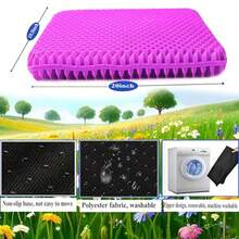 Plus Size Gel Seat Cushion For Long Sitting Extra Large And Thick Pressure Relief Seat Cushion For Back Hip Sciatica Tailbone Pain Use For The Office Wheelchair Car Stadium Gym. Pink - 粉色 - 查看 3