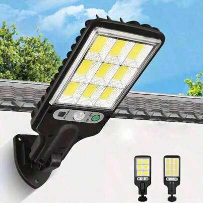 1入組/2入組太陽能壁燈，戶外超亮LED太陽能感應壁燈，3種照明模式，電池供電庭院安全街道燈