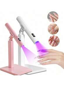 360° Rotatable Nail Lamp With Adjustable Heating Function, Multi-Angle Nail Gel Curing Tool, Professional Nail Salon & Home Use, Ideal Gift For Nail Artists, DIY Enthusiasts & Bridal Stylists, LED Temperature Control & Non-Slip Base - White - View 1