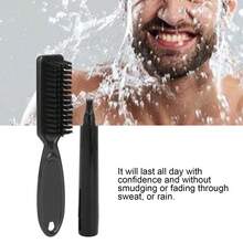 Lápiz de barba impermeable, resistente al sudor, para bigote, con cepillo de limpieza de larga duración, kit de relleno, impermeable, de cobertura duradera y acabado natural para barba, bigote y cejas, micropunta para una aplicación suave, cepillo de cerdas incluido, accesorios de barbería - 1 - Ver 3