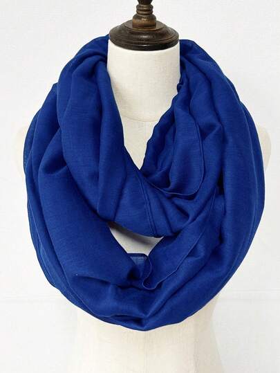 1pc Women Thin, Breathable & Warm Round Scarf/Muffler, Soft Solid Color Scarf For Autumn/Winter For Dress,Travel Essential,Beach Towel