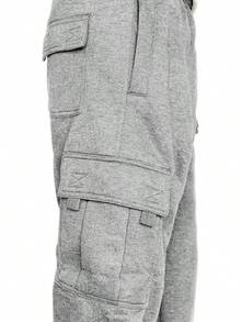Men's Cargo Sweatpants Casual Fleece Joggers Loose Fit Open Bottom Athletic Pants Men With Pockets - trắng - Xem 8