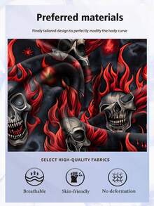 5 Pack Of Men's Novelty Shorts, Skull Pattern Print, Polyester Stretch Fabric, Soft And Skin-Friendly, Quick-Drying And Breathable, Naughty And Cute Men's Casual Long Boxer Briefs - Multicolor - View 7