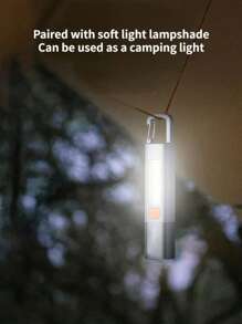 大功率远射程 LED 手电筒带 COB 侧灯 USB 可充电输出探照灯内置电池户外露营应急超亮战术手电筒带挂钩