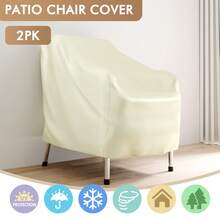 Outdoor Furniture Covers Waterproof Chair Covers,Patio Furniture Covers Waterproof, Basics Outdoor Patio Chair Cover Waterproof, Anti-UV Outdoor Chair Covers, Durable Outdoor Furniture Cover, Set Of 2, Khaki, 33"L * 34"W * 31"H