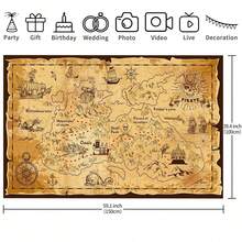 1 Stück Piratenschatz-Karten Hintergrund, Piraten-Themen Hintergrund, Schmuck-Karten Banner Fotografie für Halloween Party Dekoration, Karneval Geburtstag