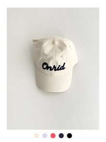 1pc New Arrival Contrasting Color Wide Brim Small Face Baseball Cap, Student Letter American Style Baseball Hat,
