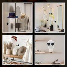Mannequin Head Wall Mount 21Inch Wig Holder For Wigs, Hats, Caps, Canvas Block Wig Stand Hat Display Stand Wig Display Model Fabric Head Wig Stand Wig Storage Hanger Cowboy Hat Rack - 白色 - 查看 4
