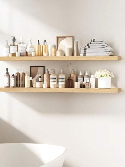 1 pieza Estantería de pared de pared gruesa, gran estantería de pared blanca montada en la pared con soportes resistentes, adecuada para dormitorio, sala de estar, cocina, oficina y otros espacios, proporciona espacio de almacenamiento y exhibición montado en la pared