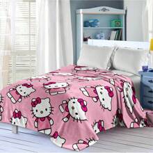 Sanrio Hello Kitty Decke, Hello Kitty Decke für Bett, rosa Hello Kitty Decke, Kuromi Überwürfe für Sofa, kann als Raumdekoration, für Camping verwendet werden, Hello Kitty Artikel. Der weiche und flauschige Flanellbezug wird Sie angenehm und gemütlich warm halten