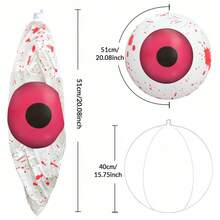 2 pièces Boules oculaires gonflables, en matériau PVC, décoration suspendue convenant pour Halloween, créer une atmosphère effrayante pour la cour, la décoration de fête et les cadeaux de vacances