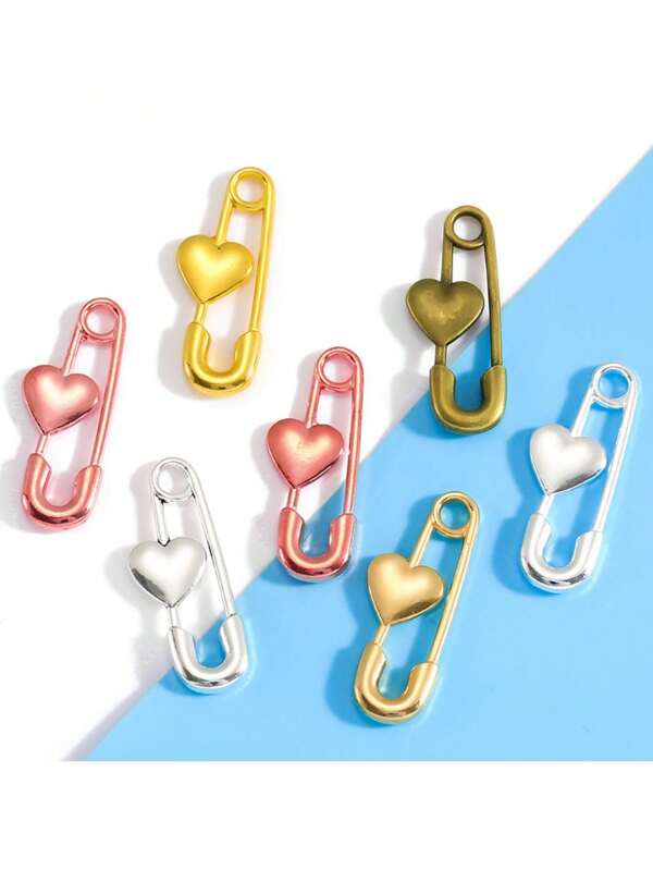 10pcs Multicolour "Love Pin"Metal Jewelry Pendant Earring Bracelet DIY Necklace Jewelry Making J504