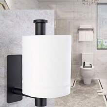 1 Peça Suporte para Papel Higiênico de Aço Inoxidável Resistente, Montagem na Parede Autoadesiva Sem Furos, Acabamento Escovado, Dispensador de Rolo de Papel Higiênico, Suporte para Papel Higiênico de Parede - Prata - Visão 8