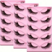1Packs Of 5 Pairs Of Long Cat Eye False Eyelashes - Holiday Gift, Slim, Elongated, Thick, And Exaggerated Effects - Reusable Strip-Shaped False Eyelashes, Creating A Charming Makeup Look, Perfect For Mother's Day - Nhiều màu - Xem 6