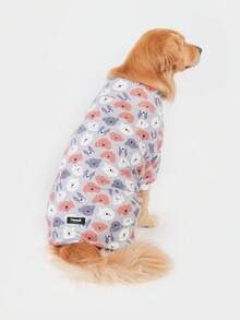 狗狗睡衣、狗狗康复服、狗狗服装、狗狗套头衫、狗狗StuffUltra、狗狗服装、狗狗衣服、狗狗配饰、小狗睡衣、小狗衣服、小狗配饰、小狗服装、适合中小型和大型犬种的睡衣，柔软有弹性，全身印花 - 灰色可爱狗狗图案，S-6XL - 灰色 - 查看 7
