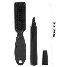 Lápiz de barba impermeable, resistente al sudor, para bigote, con cepillo de limpieza de larga duración, kit de relleno, impermeable, de cobertura duradera y acabado natural para barba, bigote y cejas, micropunta para una aplicación suave, cepillo de cerdas incluido, accesorios de barbería - 1 - Ver 2